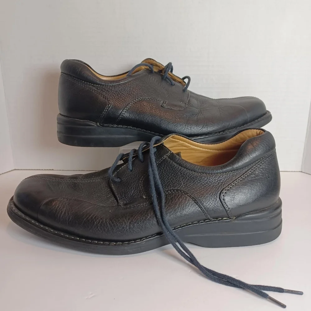 207222 MS50 SHULER MENS SHOE 8.5 W BLACK LEATHER LACE‎ UP BY JOHNSTON & MURPHY